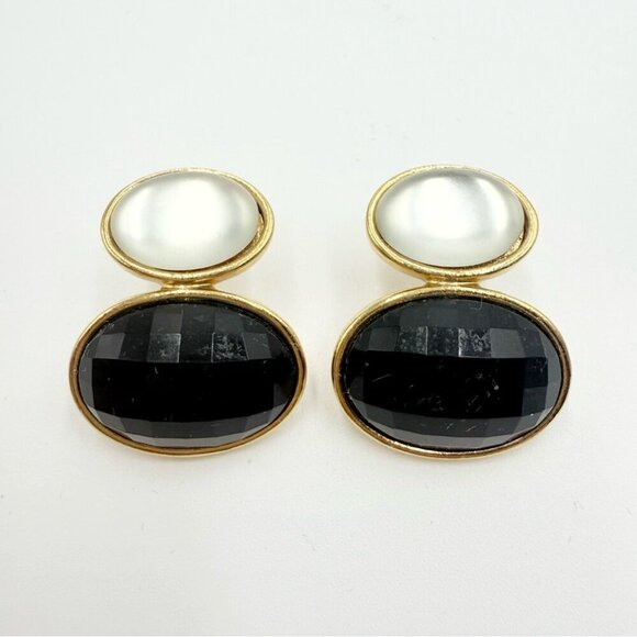 1992 Avon Black Hollywood Lights Goldtone Earrings - Picture 5 of 7